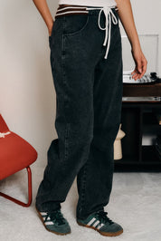 Morrow Knit Waist Barrel Jeans - Denim