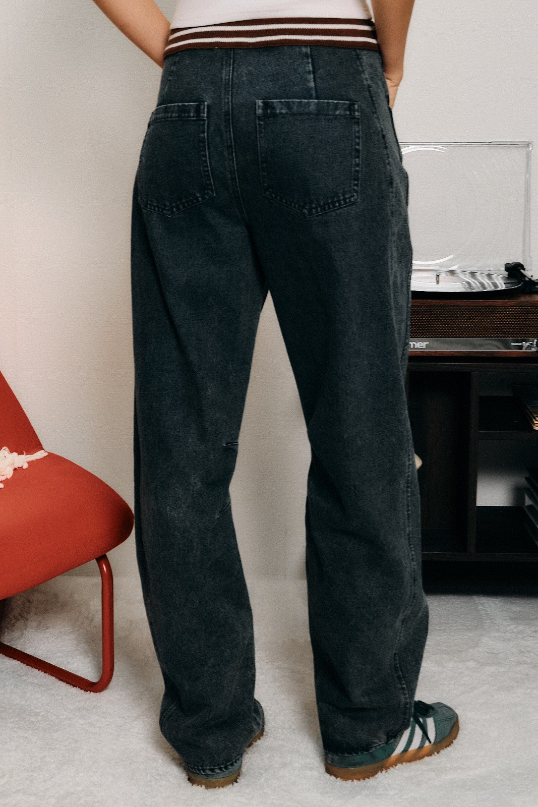 Morrow Knit Waist Barrel Jeans - Denim