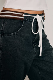 Morrow Knit Waist Barrel Jeans - Denim