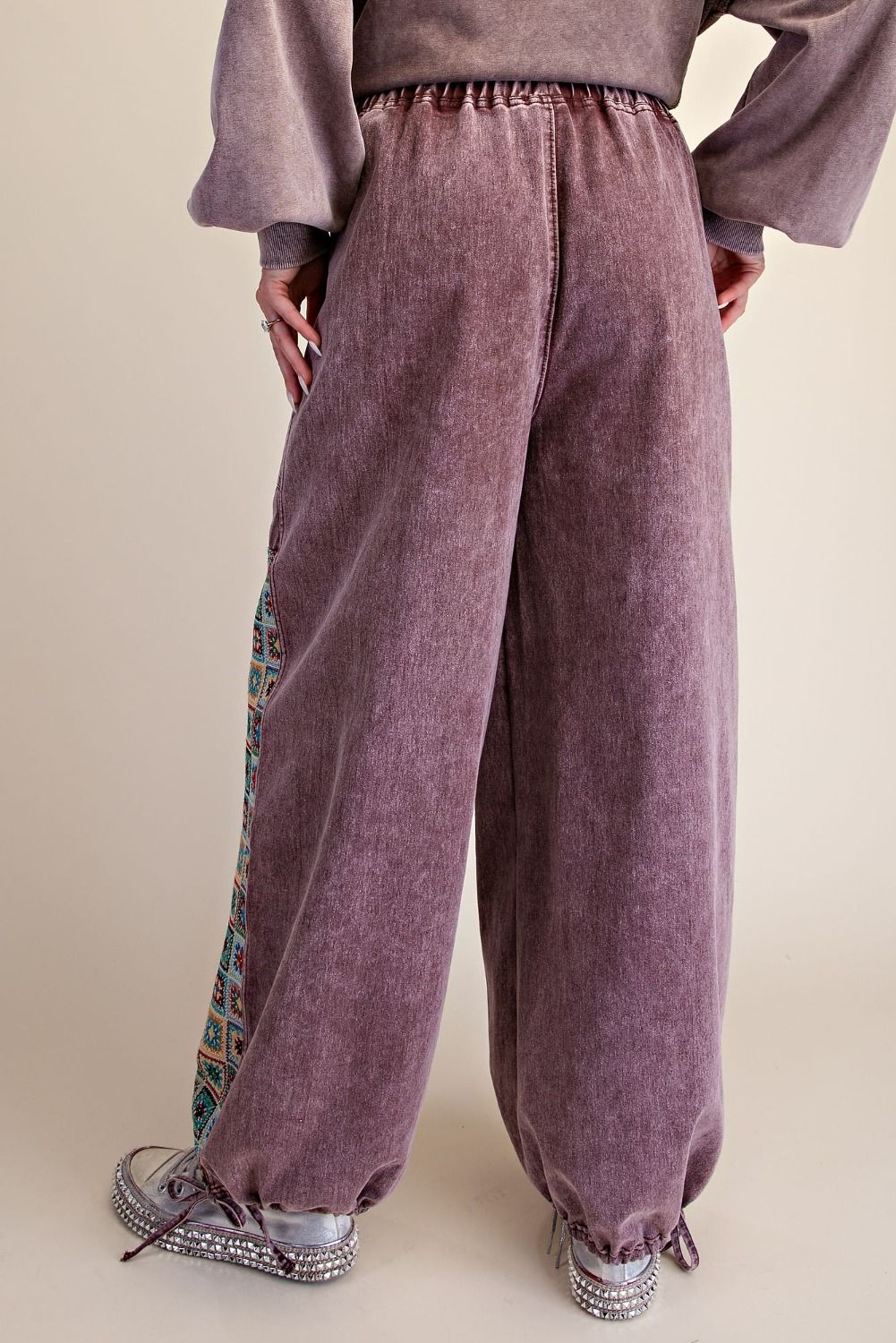 Mosaic Jacquard Print Mix Washed Twill Pants - Westly
