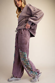 Mosaic Jacquard Print Mix Washed Twill Pants - Westly