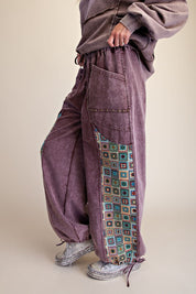 Mosaic Jacquard Print Mix Washed Twill Pants - Westly