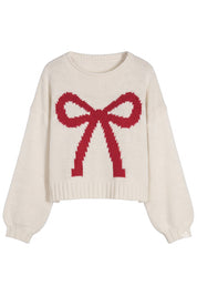 Motif Collection Chunky Intarsia Sweater in Cream Ribbon - product photo 1
