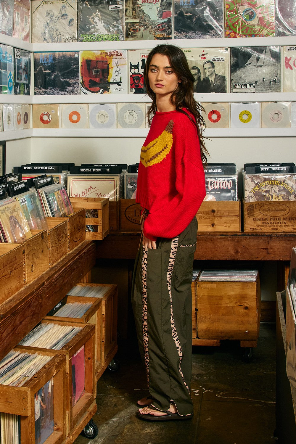 Motif Collection Chunky Intarsia Sweater in Red Banana - product photo 5