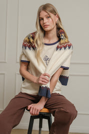 Mountain Folklore Fair Isle Crewneck in Ivory Multi - product photo 6