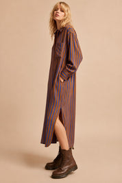 Mulholland Drive Striped Midi Shirt Dress - Westly