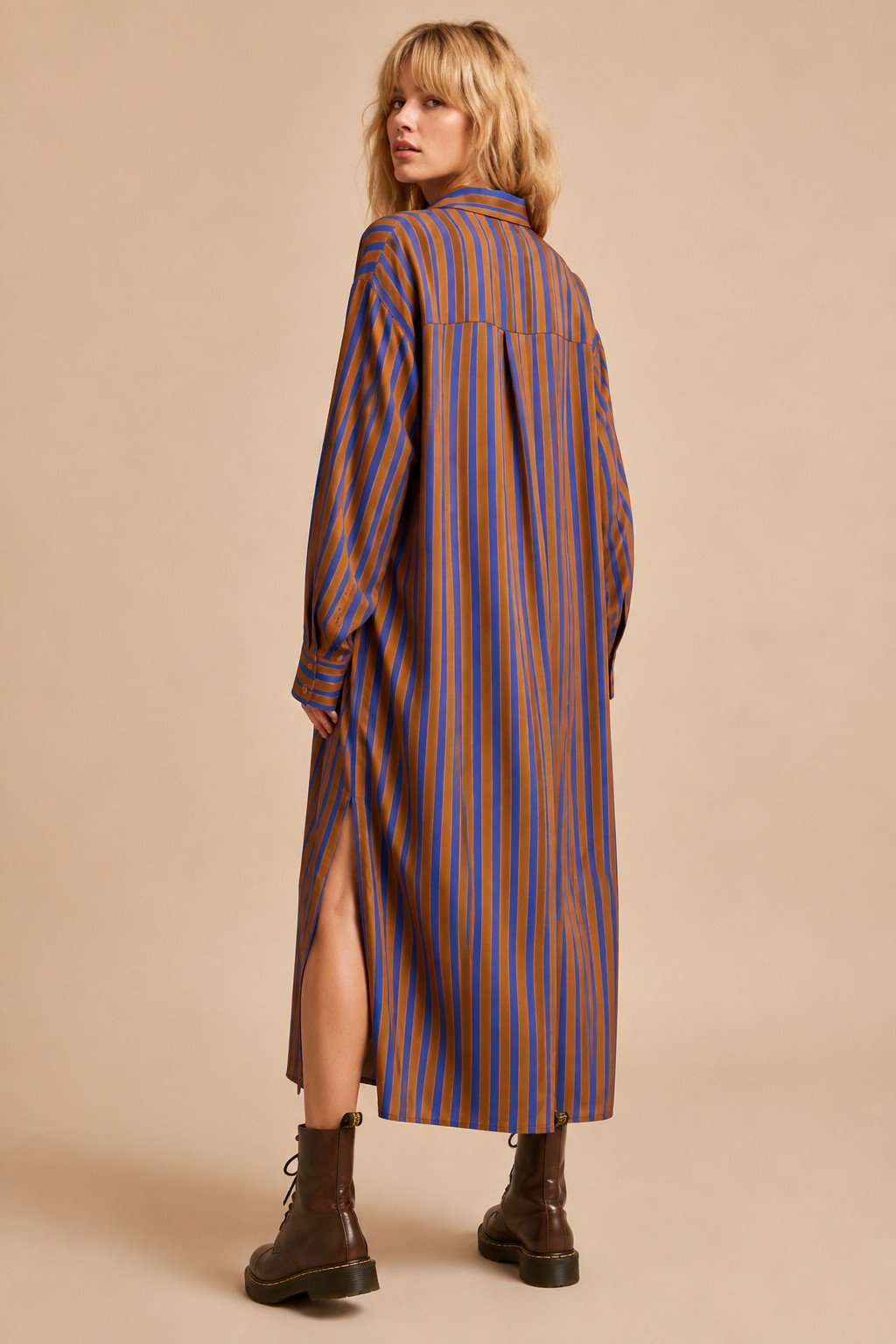 Mulholland Drive Striped Midi Shirt Dress - Westly