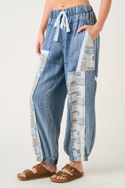 Mulholland Lace Patchwork Tencel Joggers - Westly