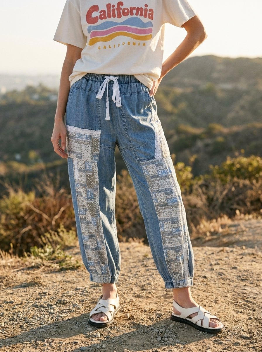 Mulholland Lace Patchwork Tencel Joggers - Westly