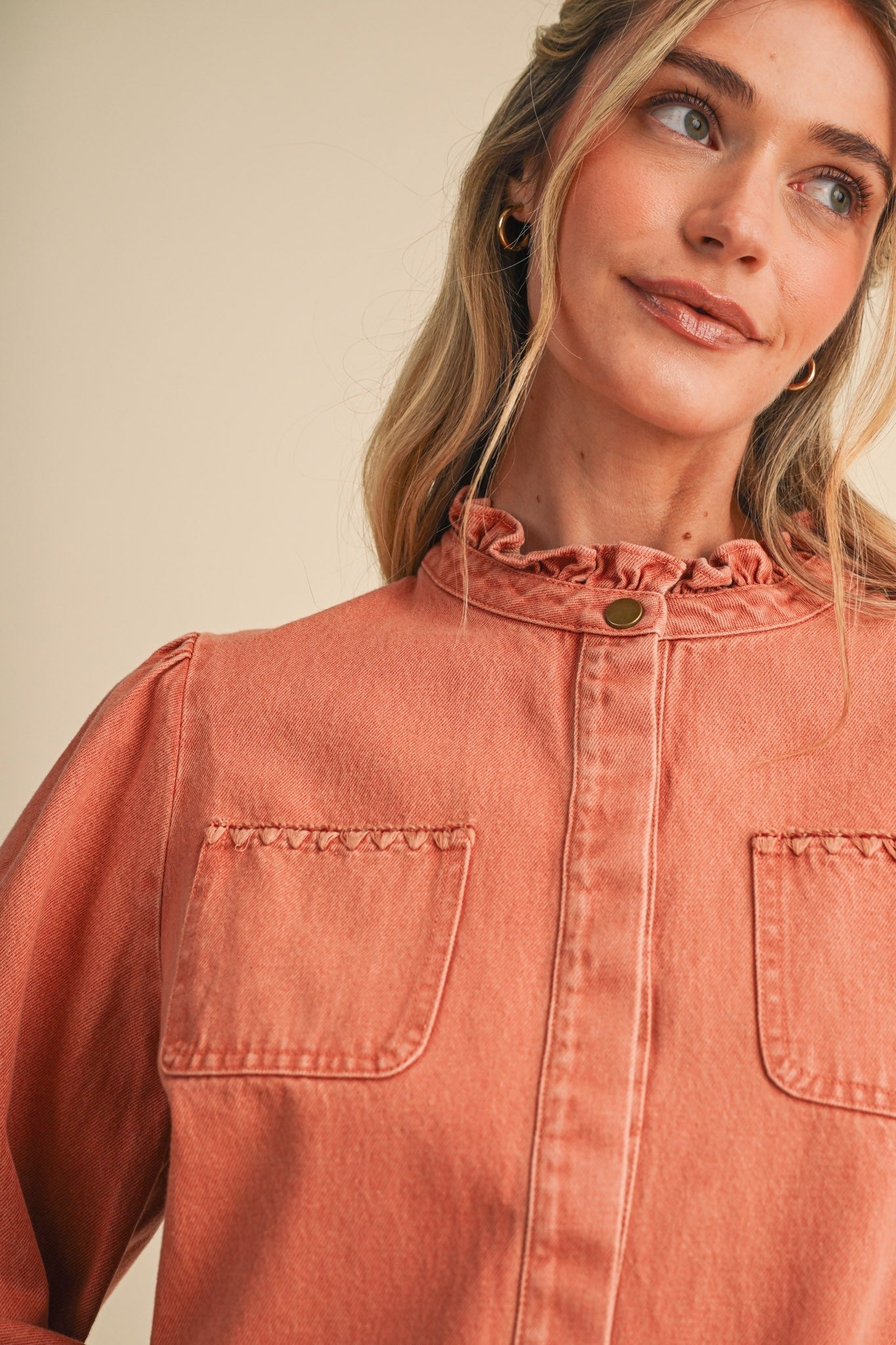 Needlepoint Junction Blanket Stitch Denim Shirt - Westly
