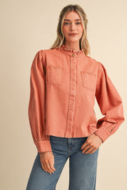 Needlepoint Junction Blanket Stitch Denim Shirt - Westly