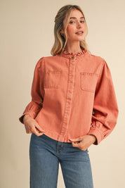 Needlepoint Junction Blanket Stitch Denim Shirt - Westly