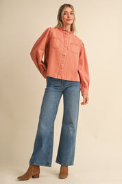 Needlepoint Junction Blanket Stitch Denim Shirt - Westly