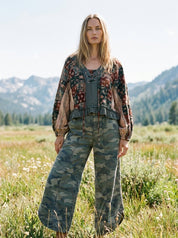 Nell Lace-Up Patchwork Top - Westly
