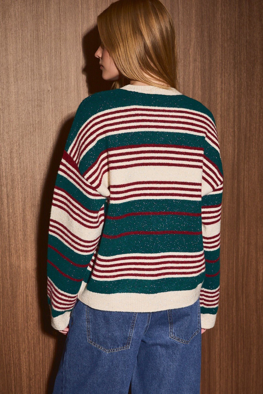Nightcap Metallic Stripe Knit Sweater - Westly
