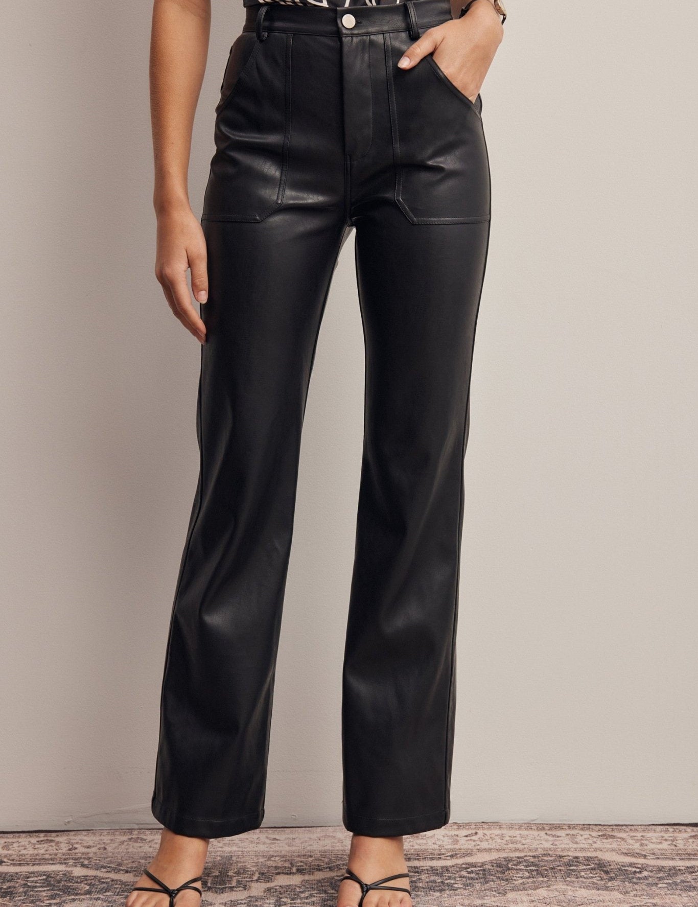Nightfall Faux Leather Straight Leg Pants - Westly