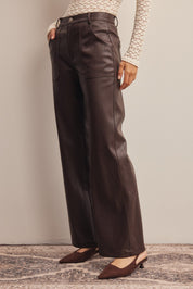 Nightfall Faux Leather Straight Leg Pants - Westly