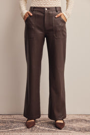 Nightfall Faux Leather Straight Leg Pants - Westly
