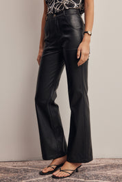 Nightfall Faux Leather Straight Leg Pants in Black, photo 4