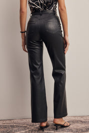 Nightfall Faux Leather Straight Leg Pants in Black, photo 8