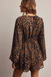 Nightroamer Leopard Surplice Romper - Westly