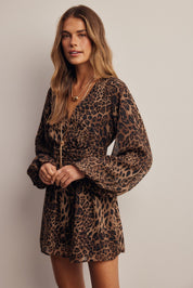 Nightroamer Leopard Surplice Romper - Westly