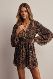 Nightroamer Leopard Surplice Romper in Leopard, photo 1