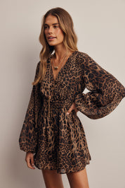 Nightroamer Leopard Surplice Romper in Leopard, photo 7