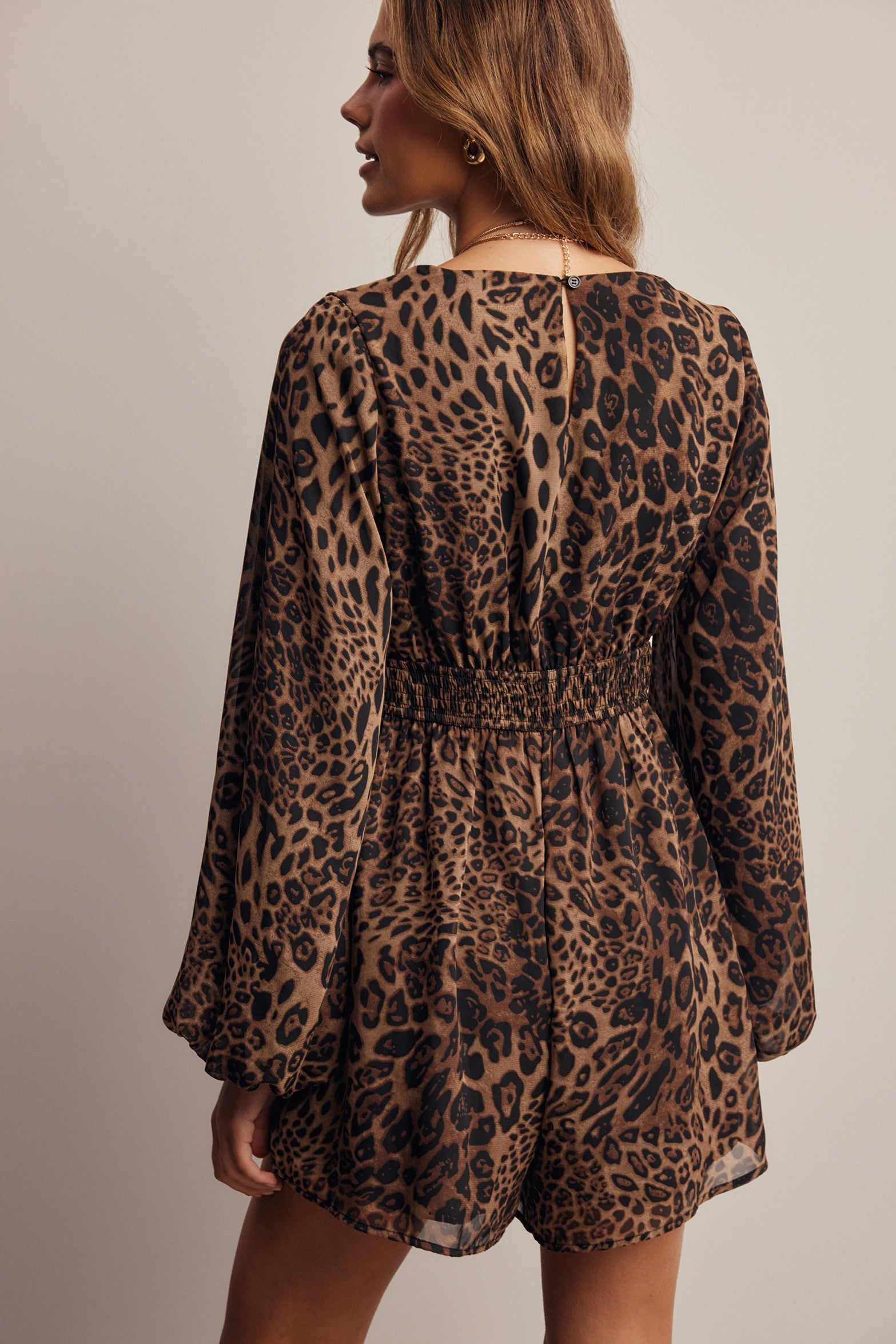 Nightroamer Leopard Surplice Romper in Leopard, photo 8