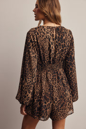 Nightroamer Leopard Surplice Romper in Leopard, photo 8