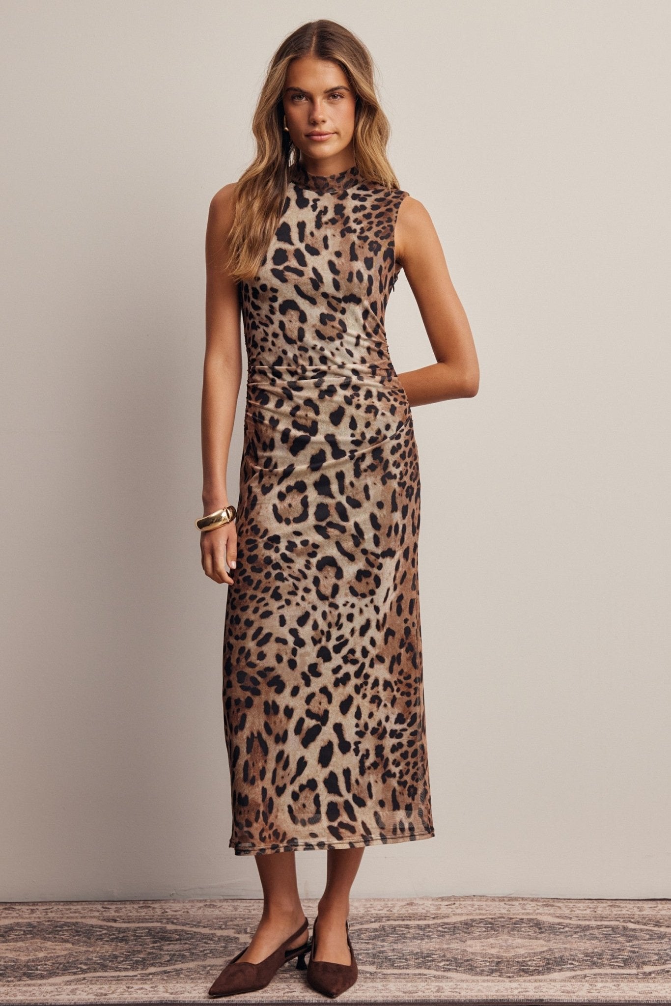 Nighttide Leopard Mesh Midi Dress - Westly