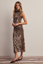 Nighttide Leopard Mesh Midi Dress in Leopard, photo 10
