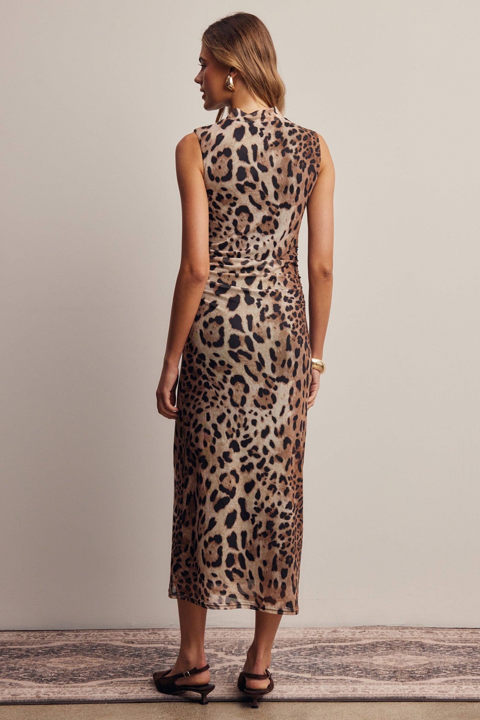 Nighttide Leopard Mesh Midi Dress in Leopard, photo 11