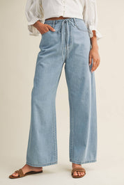 Noa High - Waist Drawstring Wide Leg Jean - Westly