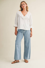 Noa High - Waist Drawstring Wide Leg Jean - Westly