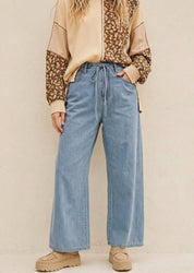 Noa High - Waist Drawstring Wide Leg Jean - Westly