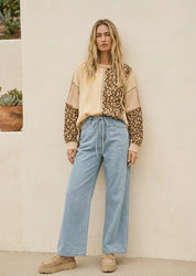 Noa High - Waist Drawstring Wide Leg Jean - Westly