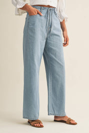 Noa High - Waist Drawstring Wide Leg Jean - Westly