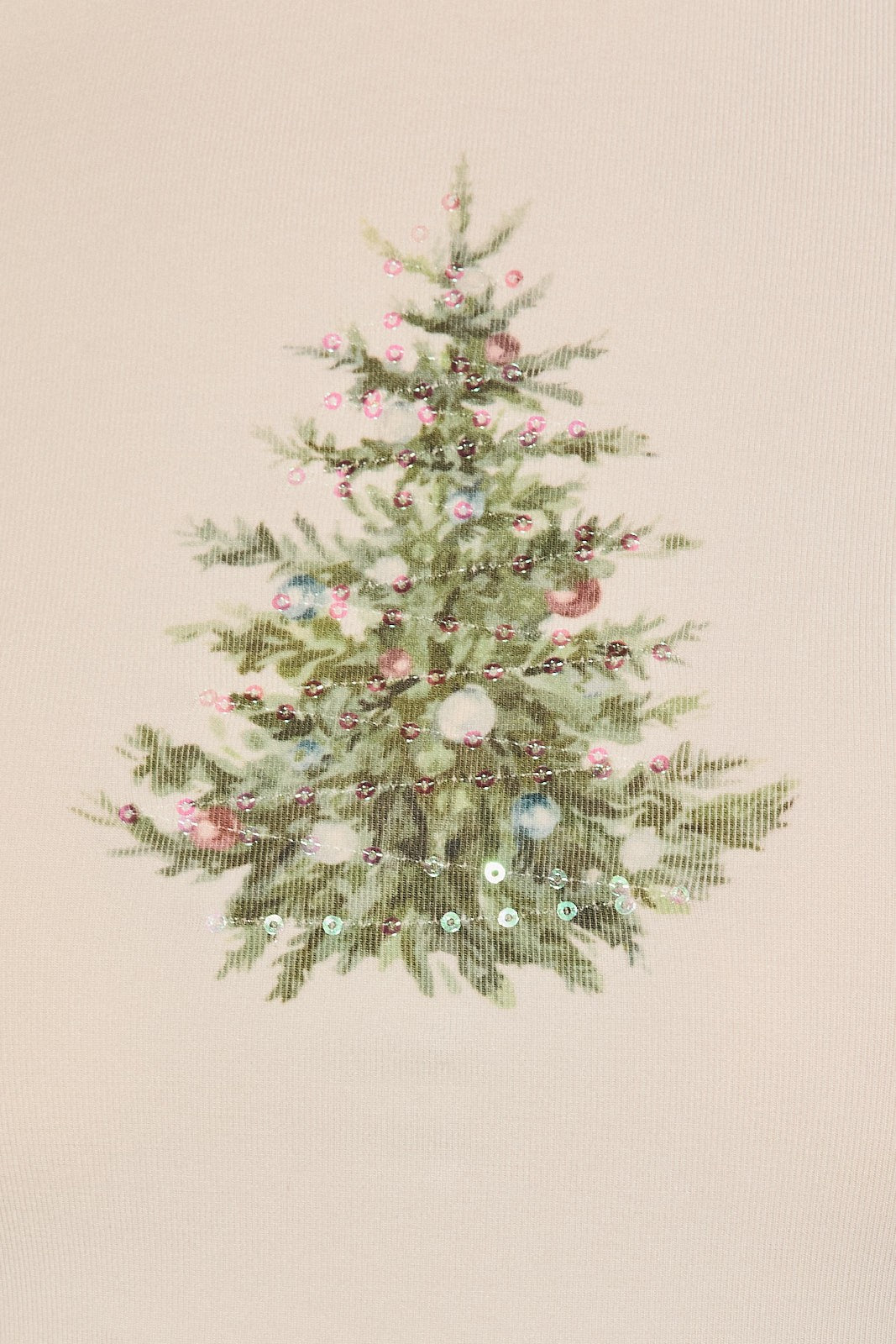 Noble Fir Christmas Tree Fitted Top in Cream — product photo 07