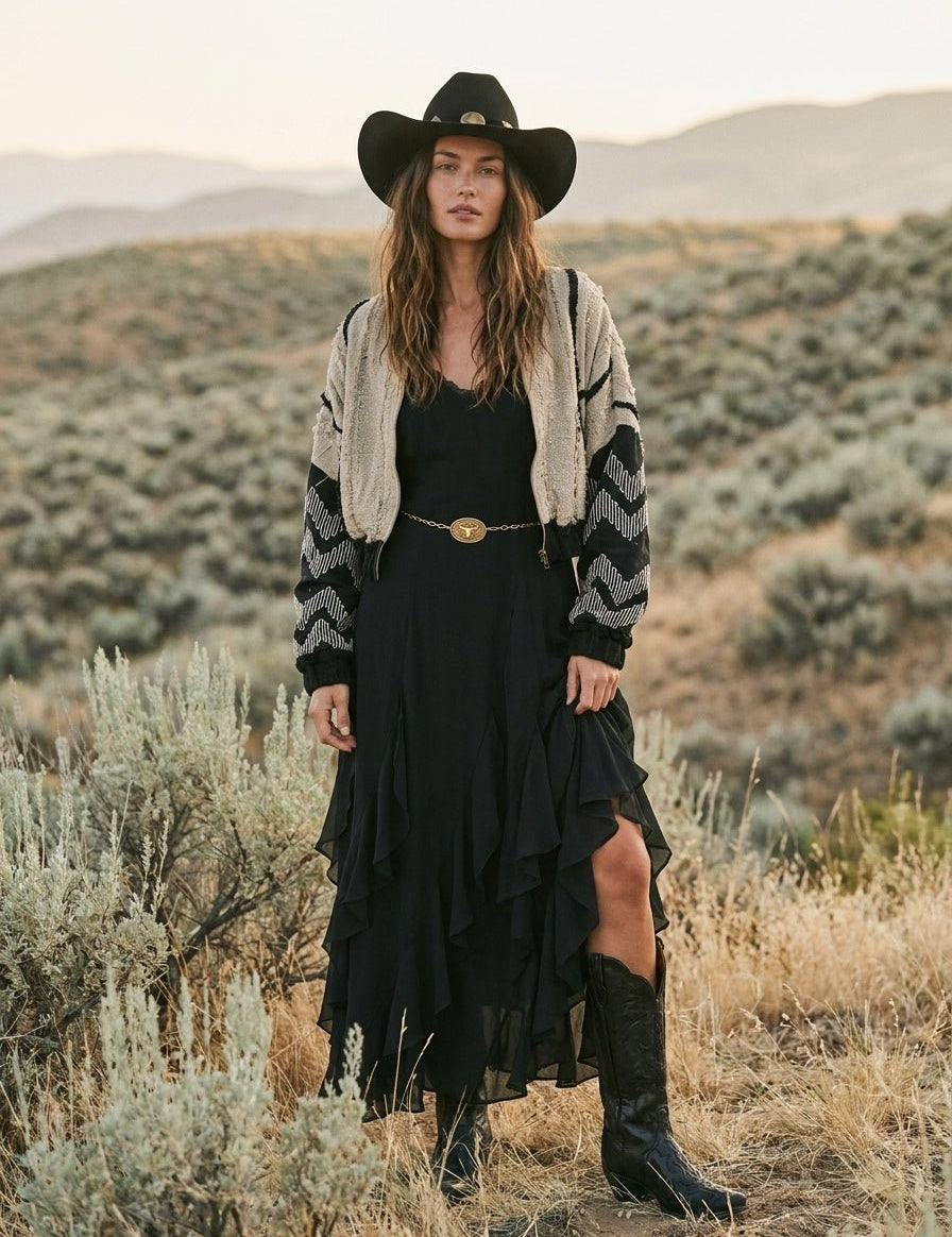 Nocturne Lace V-Neck Cascading Maxi Dress - Westly