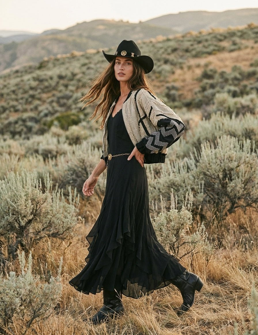 Nocturne Lace V-Neck Cascading Maxi Dress - Westly