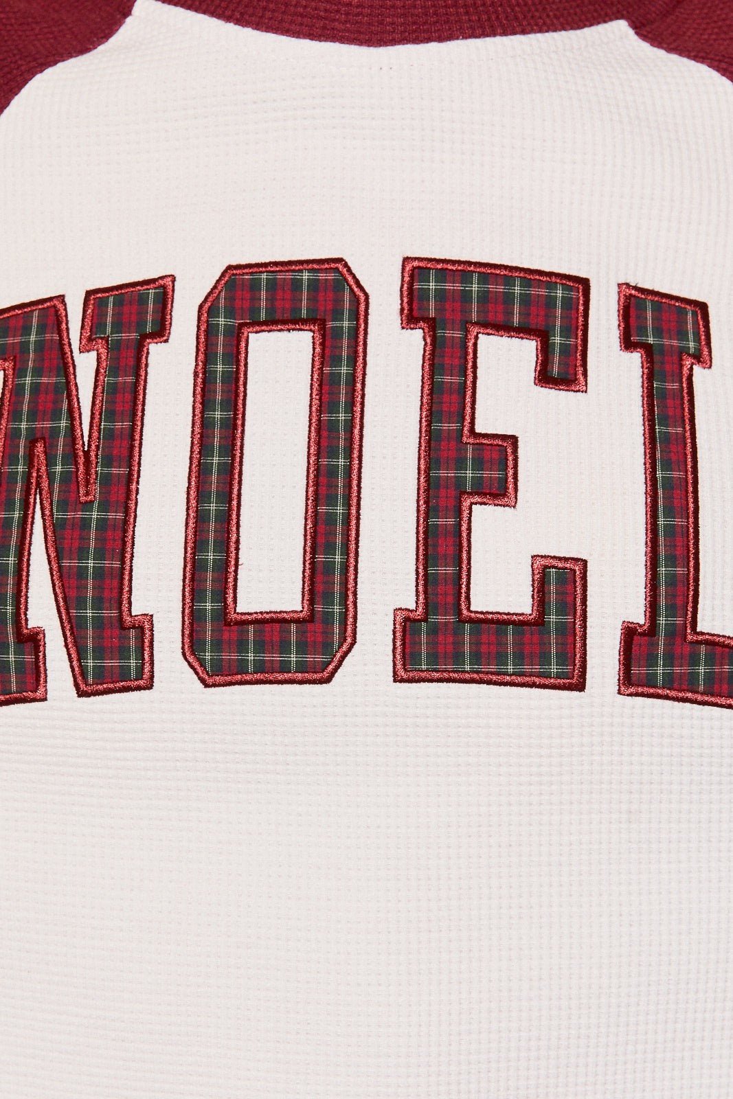 Noel Club Plaid Letter Raglan Thermal - Westly