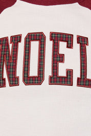 Noel Club Plaid Letter Raglan Thermal - Westly