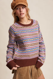 Nordhaven Fair Isle Sweater - Brown Multi