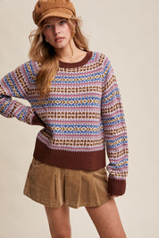 Nordhaven Fair Isle Sweater - Brown Multi