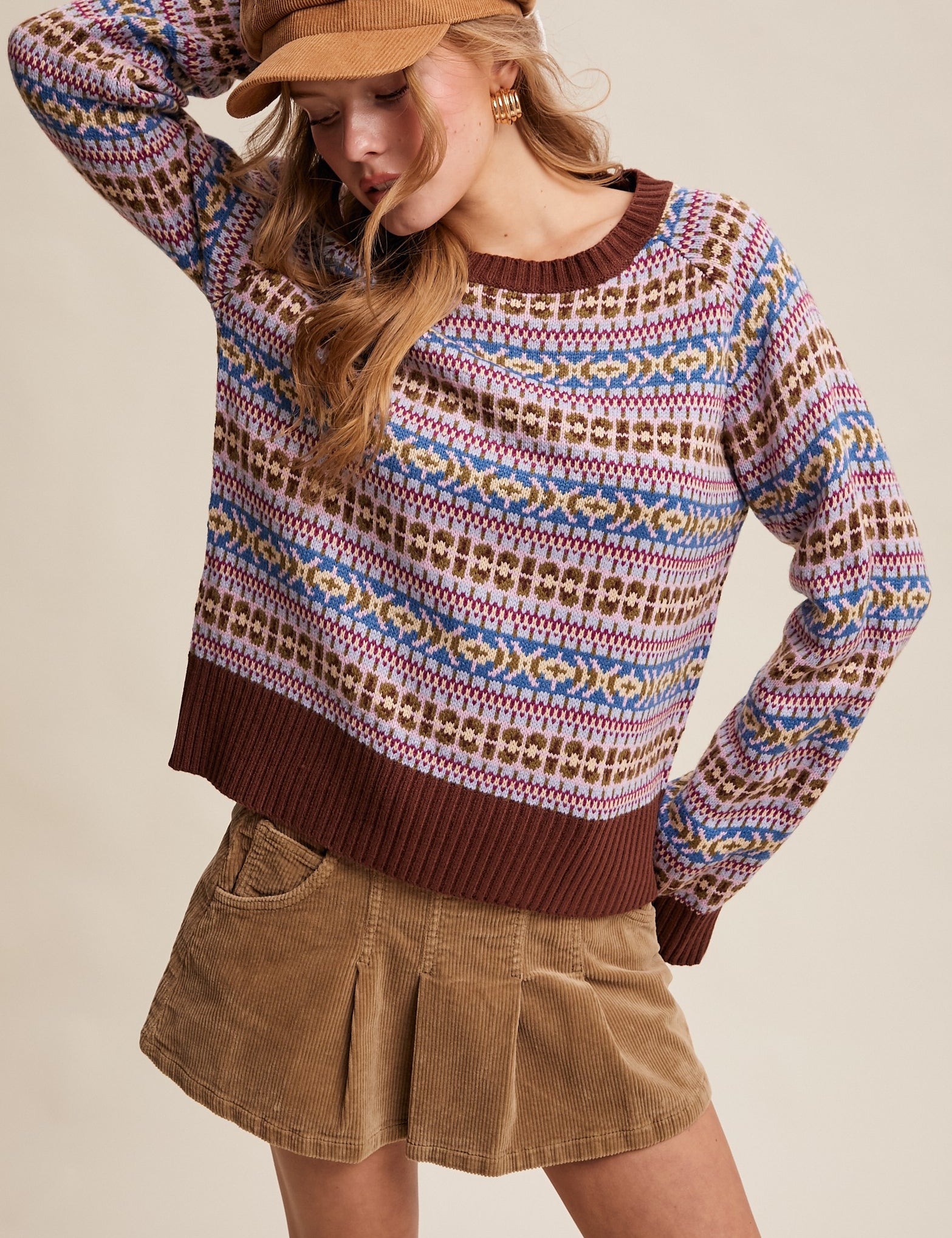 Nordhaven Fair Isle Sweater - Brown Multi
