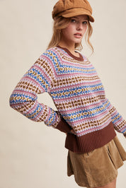 Nordhaven Fair Isle Sweater - Brown Multi