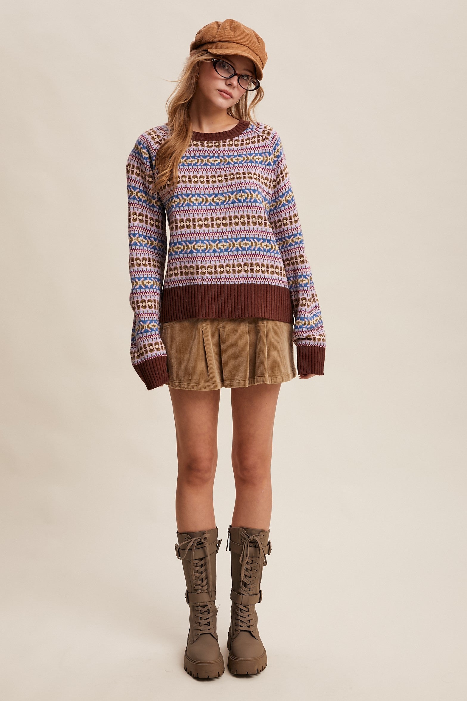 Nordhaven Fair Isle Sweater - Brown Multi