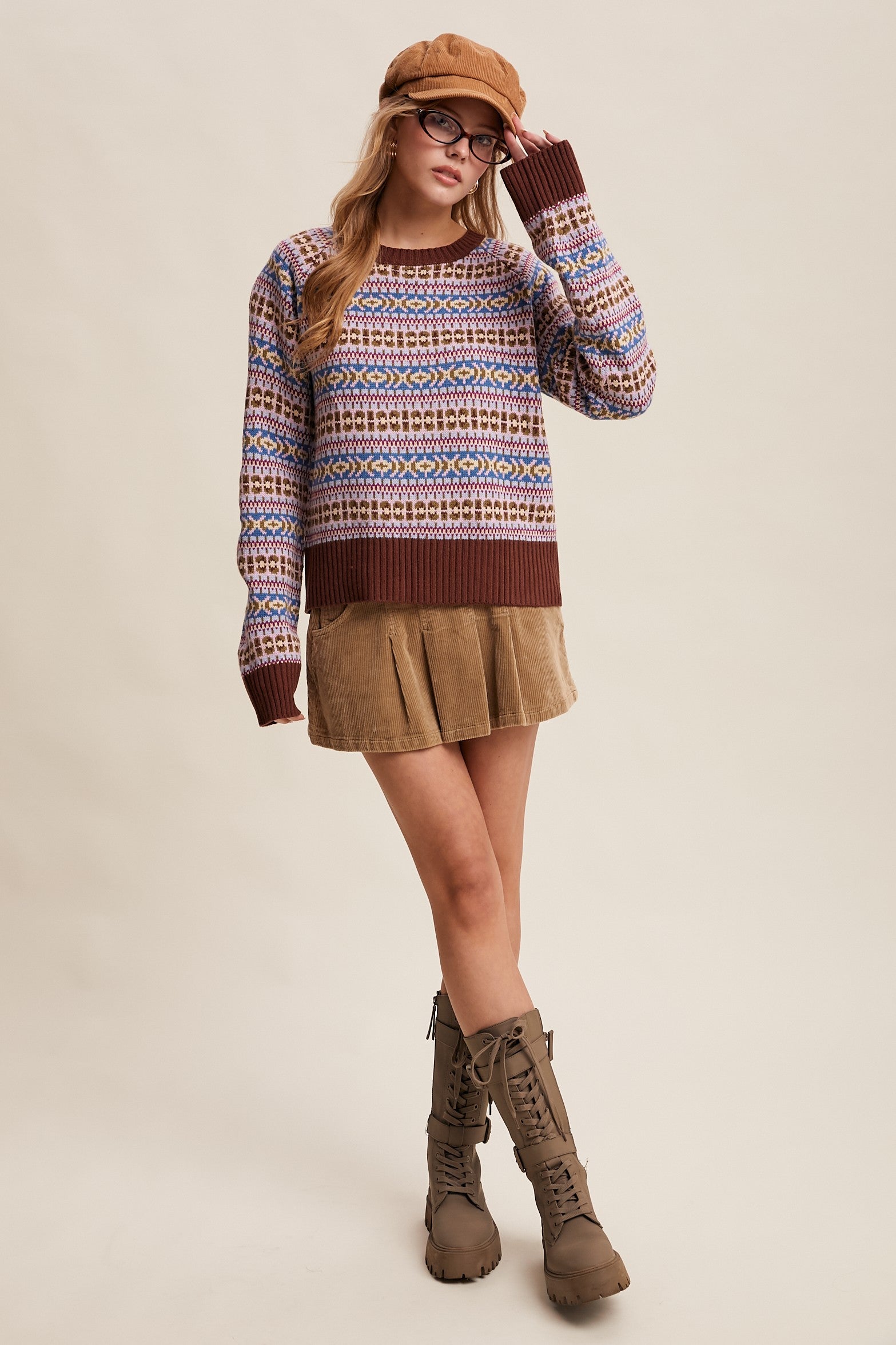 Nordhaven Fair Isle Sweater - Brown Multi