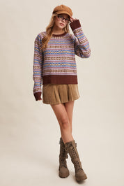 Nordhaven Fair Isle Sweater - Brown Multi
